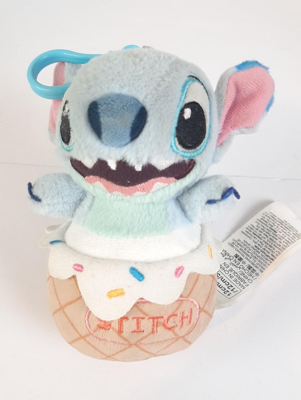 🛍Disney Lilo and Stitch Ice Cream 5" Plush Blue Keychain Backpack Purse Clip On
